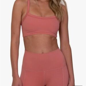 MORGAN STEWART SPORT mauve / rust sports bra